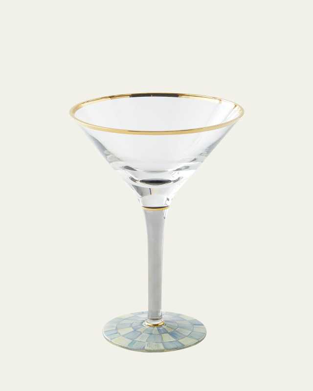 Sterling Check Martini Glass, 8 oz.